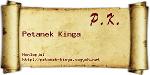 Petanek Kinga névjegykártya